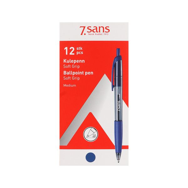 Hovedbilde Softgrip Kulepenn - Blå Medium (Kartong 12 stk)