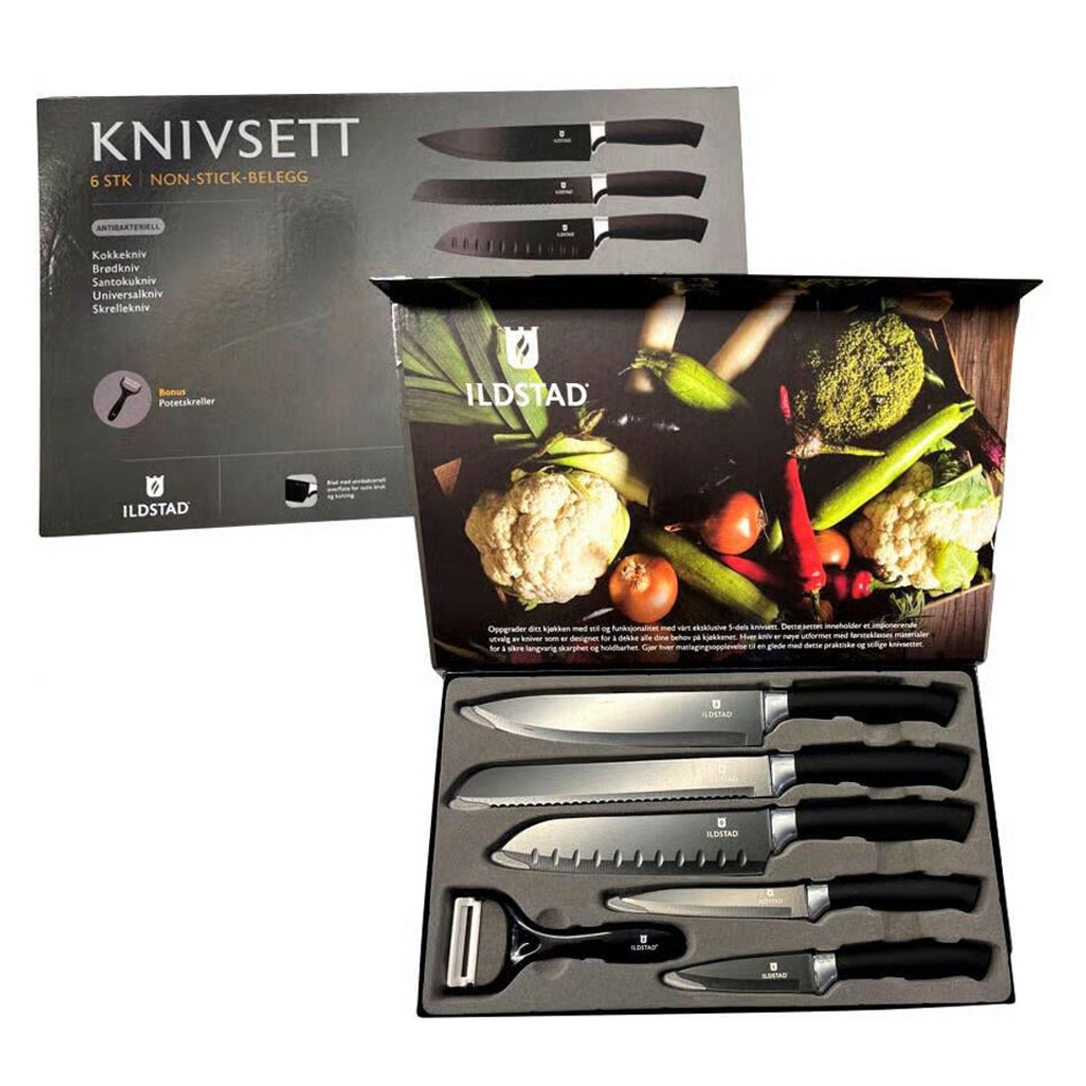 Knivsett Non-Stick 6 deler