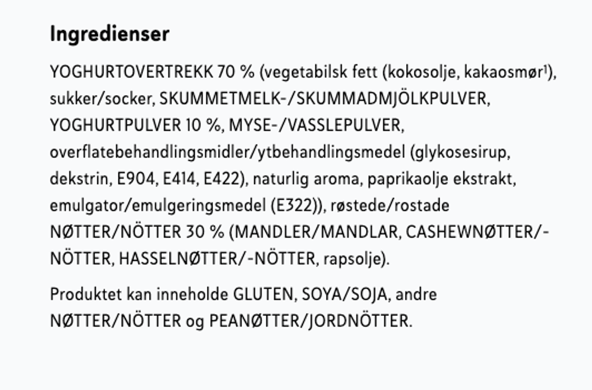 Yoghurtnøtter Pasjon (Kartong 10 x 70g)