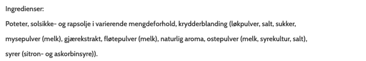 Potetgull Creamy Onion