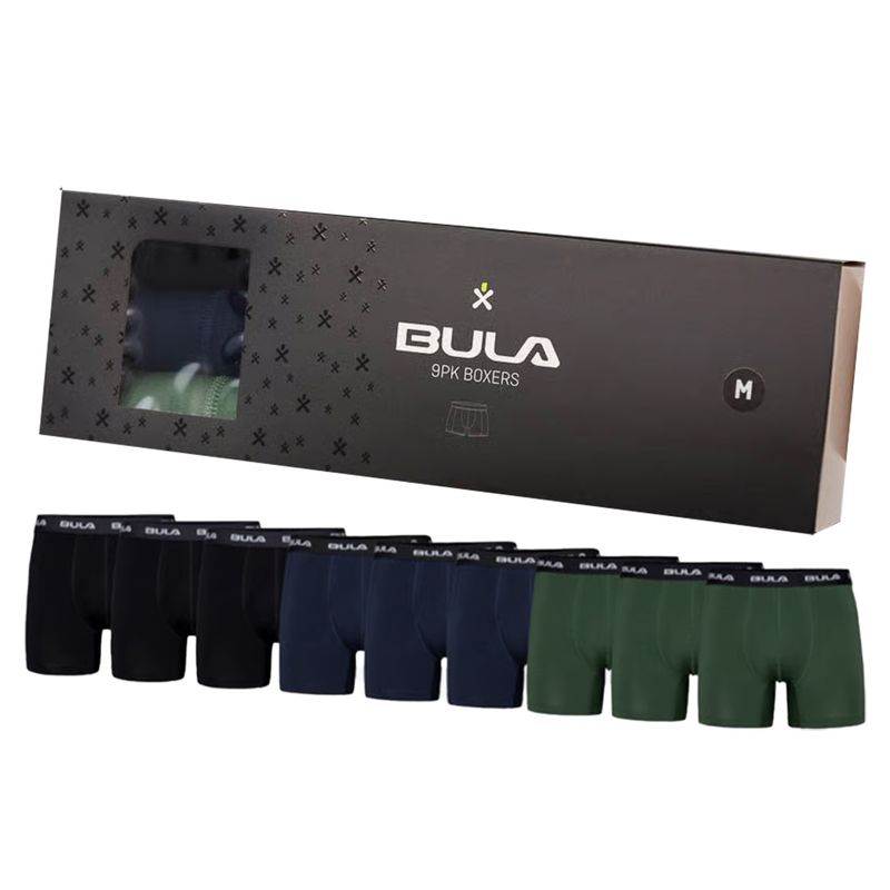Bula 9-pk Boxers - Black/Navy/Green