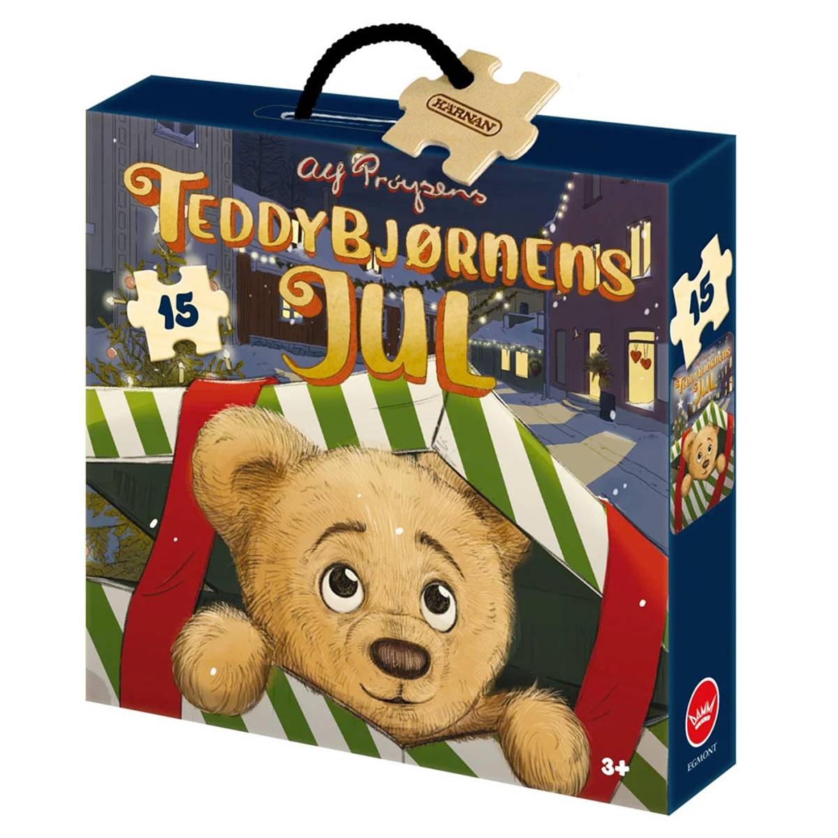 Trepuslespill 15 Brikker - Teddybjørnens Jul