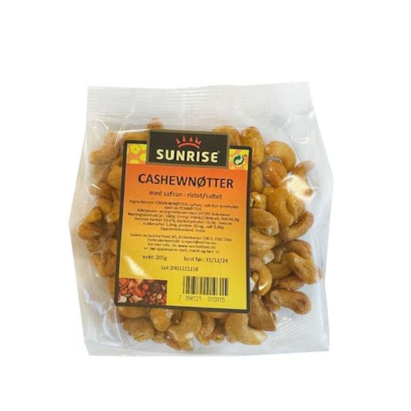 Cashewnøtter m/Safran - Ristet og Saltet