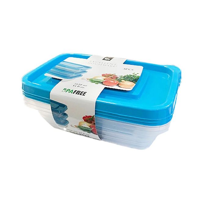Hovedbilde Plastbokser til oppbevaring, 3 x1020ml