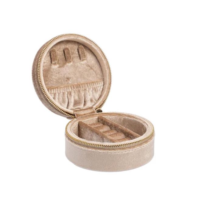 Hovedbilde Velvet Jewellery Box Round - Sparkled Champagne